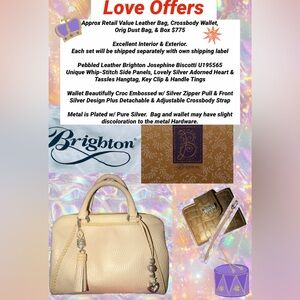 Brighton Josephine Leather Satchel Wallet W/ Crossbody Strap Excel inter & exter